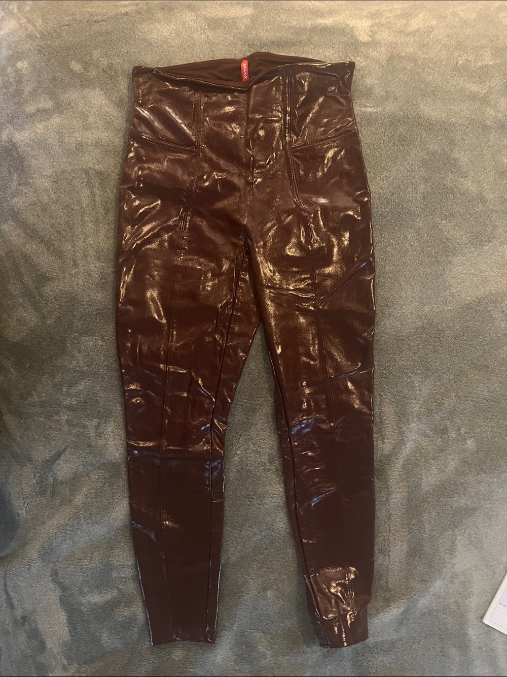 SPANX Shiny Chocolate Brown High-Rise Leggings